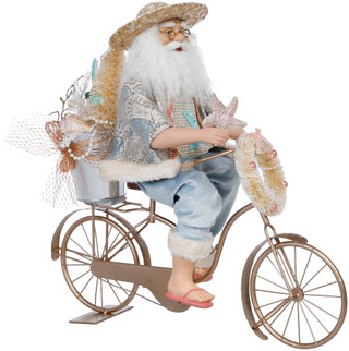 Thumbnail 1: Magical Season 19" Santa on Bicycle Figurine 