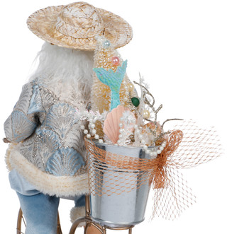 Thumbnail 3: Magical Season 19" Santa on Bicycle Figurine 