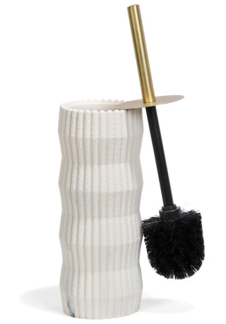 Thumbnail 1: DWELL Scallop Stone Toilet Brush Set 
