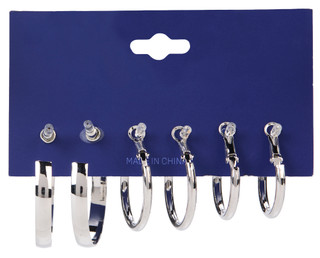 Thumbnail 2: Nautica 3-pack Silver Hoop Earrings 
