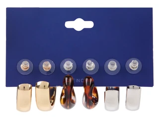 Thumbnail 2: Nautica 3-Piece Resin Hoop Earrings 