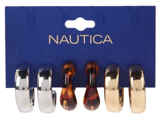 Thumbnail 1: Nautica 3-Piece Resin Hoop Earrings 