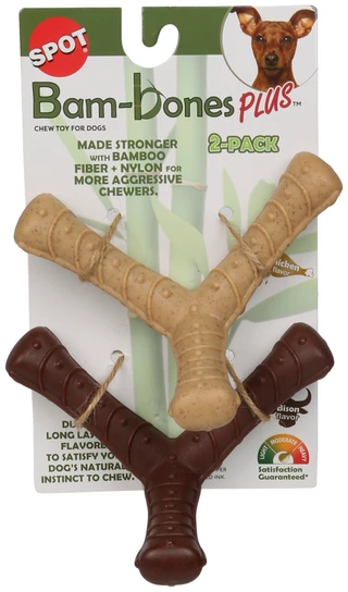 Thumbnail 1: Spot 2 Pk Bam-bone Tripod Chew Toy For Dogs 