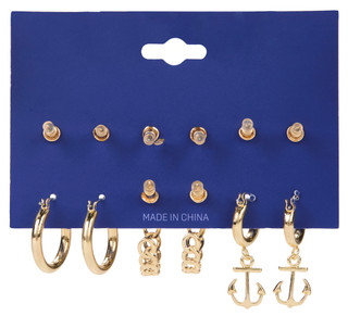 Thumbnail 2: Nautica 3-Pack Gold Hoop Earrings 