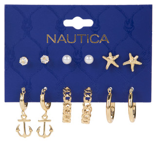 Thumbnail 1: Nautica 3-Pack Gold Hoop Earrings 