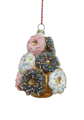 Thumbnail 1: Magical Season Donut Christmas Tree Glass Ornament 