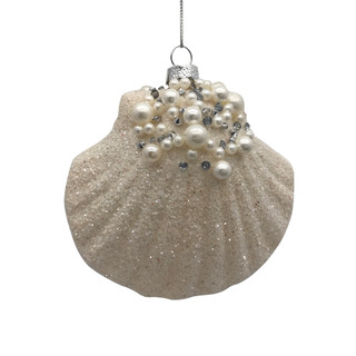 Thumbnail 2: Magical Season Glass Scallop with Pearls Ornament 
