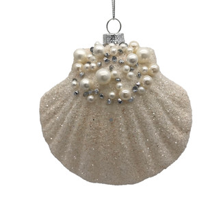 Thumbnail 1: Magical Season Glass Scallop with Pearls Ornament 