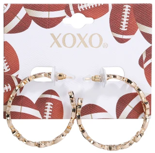 Thumbnail 1: Nicole Miller Gold Tone Game Day Football Hoop Earrings 