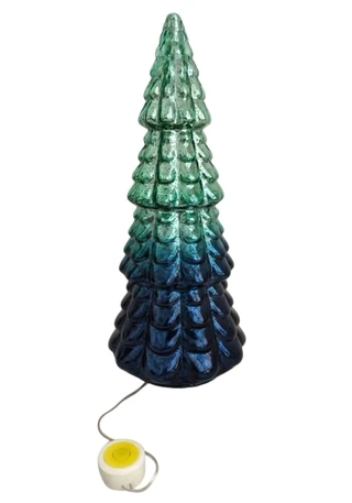 Thumbnail 2: Magical Season Green & Blue Ombre Glass Christmas Tree 