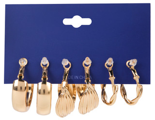 Thumbnail 2: Nautica 3-Piece Goold Hoop Earrings 