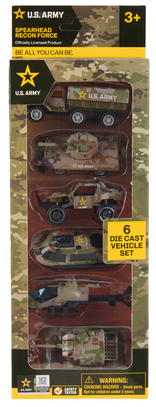 Thumbnail 1: U.S. Army Boys 6 Pc Die Cast Vehicle Toy Set 