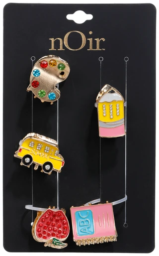Thumbnail 1: Noir 5 Pc Back to School Hair Claw Clips 