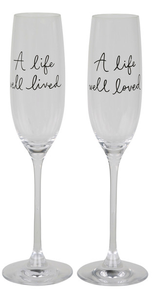 Thumbnail 1: KATE SPADE 2 Pk A Charmed Life Toasting Flutes Set 