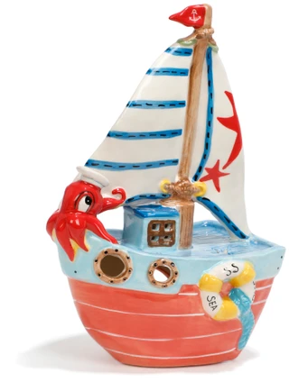 Thumbnail 1: BLUE SKY 10 in Sailboat Tealight Holder 