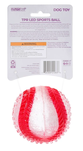 Thumbnail 2: Multipet LED Light Up Sports Ball Dog Toy  
