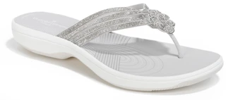 Thumbnail 1: Clarks Women's Cloudsteppers Breeze Rhinestone Flip Flops 