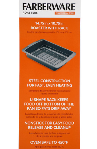 Thumbnail 2: Farberware 14.75in x 10.75in Non-stick Roaster with Rack  
