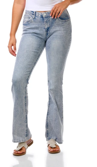 Thumbnail 1: Vigoss Junior's High Rise Bootcut Denim Jeans 