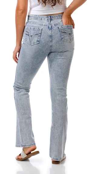 Thumbnail 3: Vigoss Junior's High Rise Bootcut Denim Jeans 