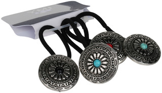 Thumbnail 2: YMI 4 Pk Floral Medallion Hair Tie Set 