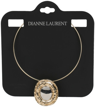 Thumbnail 1: Dianne Laurent  Contemporary Oval Pendant Collar Necklace  