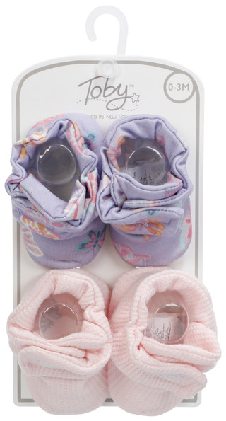 Thumbnail 1: Toby NYC Baby Girls 2 Pk Print Booties 