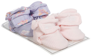 Thumbnail 2: Toby NYC Baby Girls 2 Pk Print Booties 