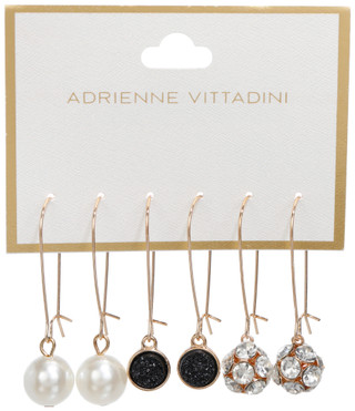 Thumbnail 1: ADRIENNE VITTADINI 3 Pc Gold Tone Wire Drop Earrings  