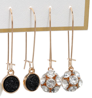 Thumbnail 2: ADRIENNE VITTADINI 3 Pc Gold Tone Wire Drop Earrings  