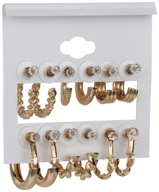 Thumbnail 2: Natasha 6 Pk Assorted Hoop Earring Set 