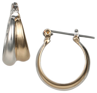 Thumbnail 1: Nautica Two-Toned Hoop Earrings  
