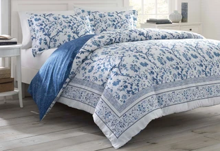 Thumbnail 4: Laura Ashley Laura Ashley Charlotte Blue Duvet Cover Set 