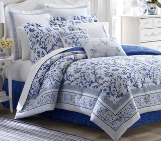 Thumbnail 3: Laura Ashley Laura Ashley Charlotte Blue Duvet Cover Set 