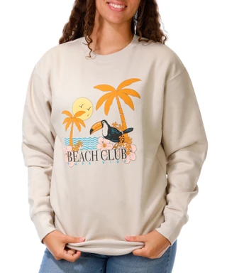 Thumbnail 1: PURA VIDA Junior's Long Sleeve Graphic Crew Neck Sweatshirt 