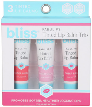 Thumbnail 1: Bliss 3 Pk Fabulips Tinted Lip Balm Trio 