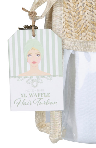 Thumbnail 2: Lifestyle Extra Large Waffle Hair Turban & Reuseable Bag 