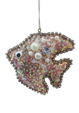 Thumbnail 1: Magical Season Pink Beaded Fish Ornament 