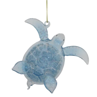 Thumbnail 2: Magical Season Aqua Sugar Turtle Glass Ornament 