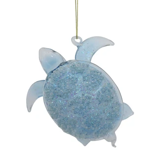 Thumbnail 1: Magical Season Aqua Sugar Turtle Glass Ornament 