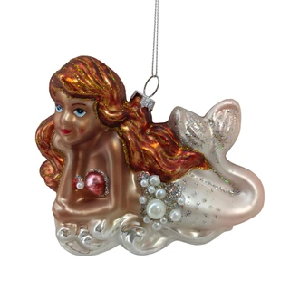 Thumbnail 1: Magical Season Lying Mermaid Glass Ornament 