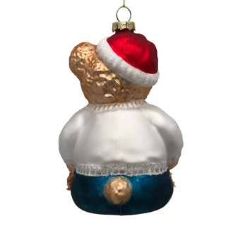 Thumbnail 2: Magical Season Bear with Santa Hat & American Flag Ornament 