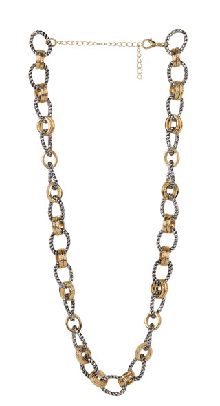 Thumbnail 1: Nautica Two-Tone Twisted Oval Link Necklace 
