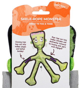 Thumbnail 2: Multipet Halloween Skele-Rope Frankenstein Dog Toy 