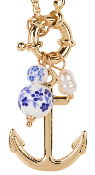 Thumbnail 2: Nautica Gold Anchor and Pearl Necklace 