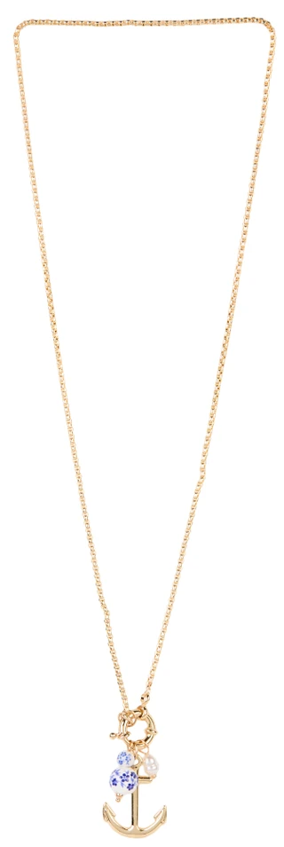 Thumbnail 1: Nautica Gold Anchor and Pearl Necklace 