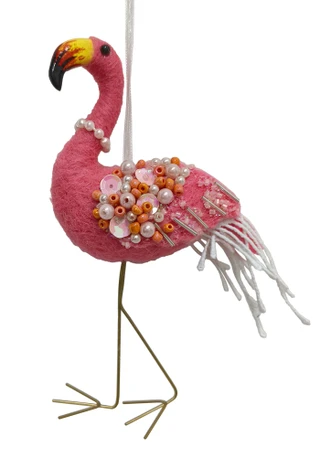 Thumbnail 2: Magical Season Fabric Flamingo Ornament 