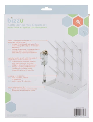 Thumbnail 2: Bizzu Bottle Drying Rack & Brush Set 
