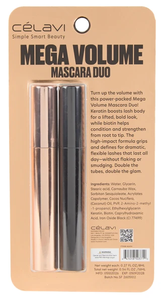 Thumbnail 2: CELAVI 2 Pk Mega Volume Mascara Duo  