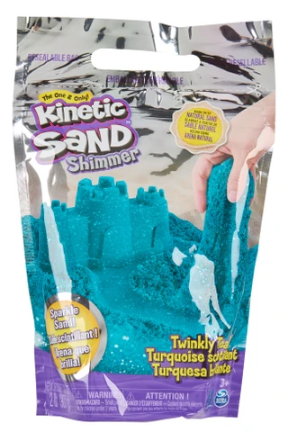 Thumbnail 1: Spin Master 2 lb Twinkly Teal Shimmer Kinetic Sand  